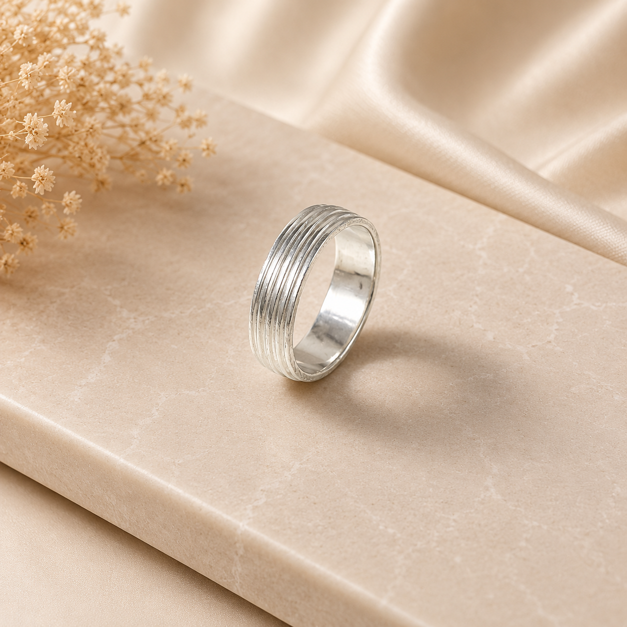 Aaryan Masculine Style Silver Band For Him