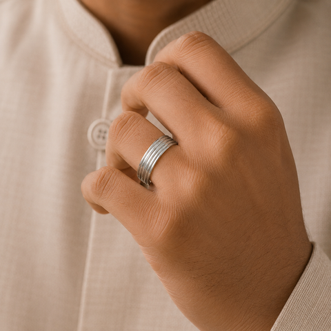 Aaryan Masculine Style Silver Band For Him