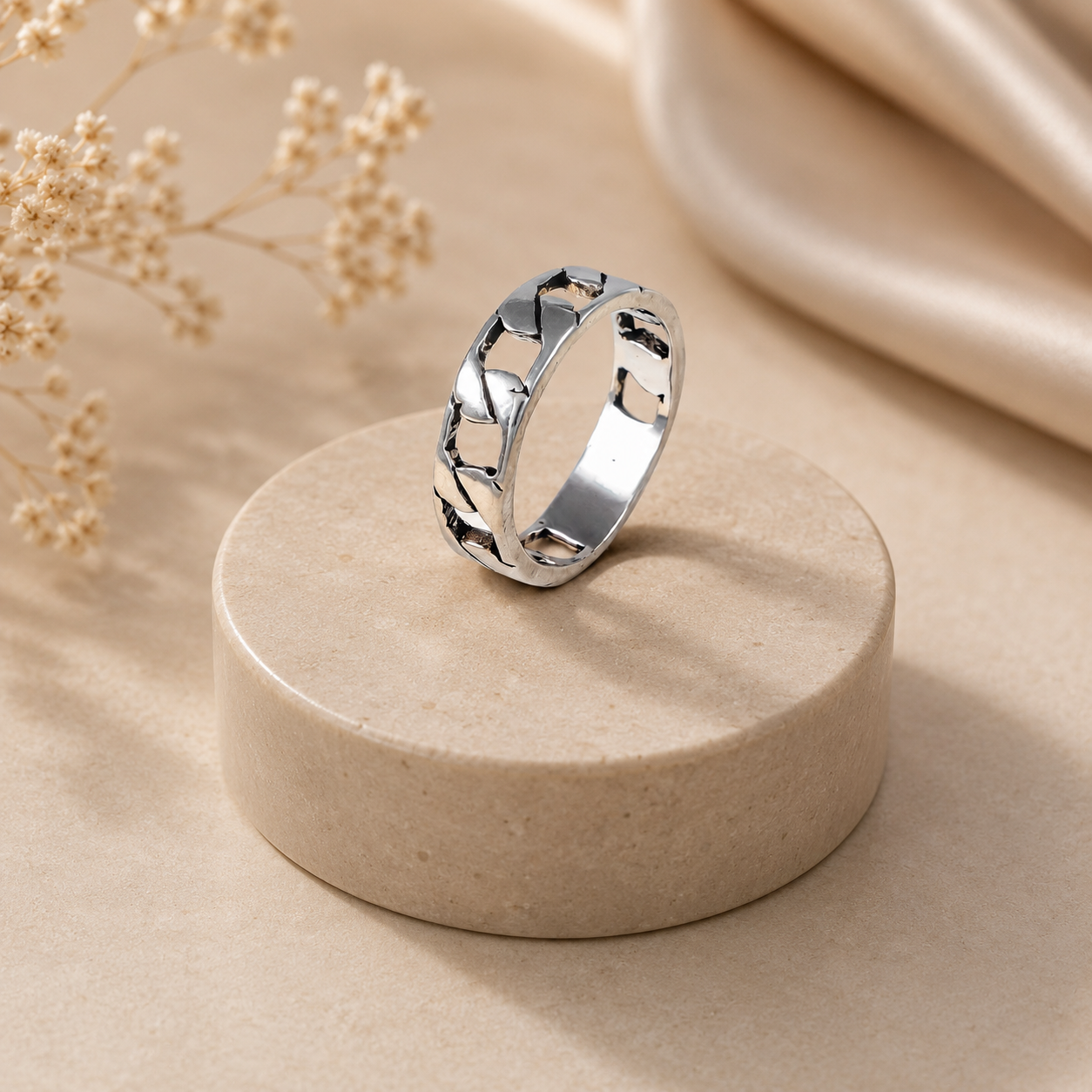 Rudra Chain Style Silver Band For Him
