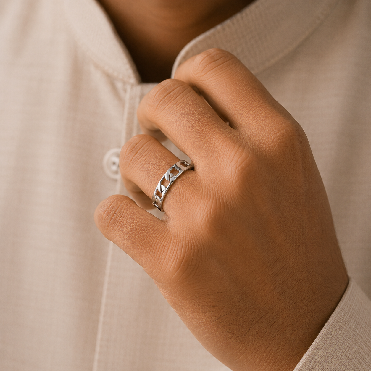 Rudra Chain Style Silver Band For Him