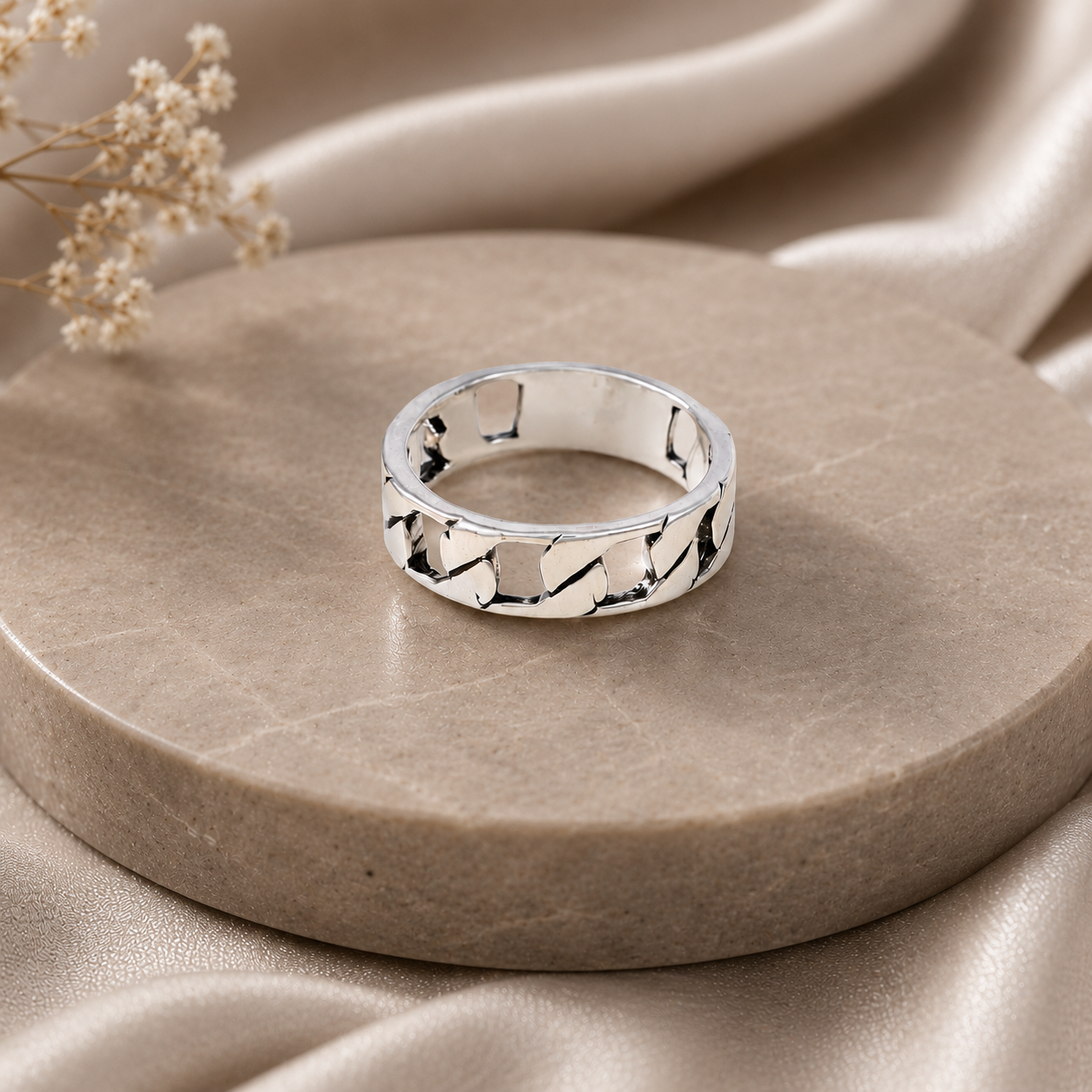 Rudra Chain Style Silver Band For Him