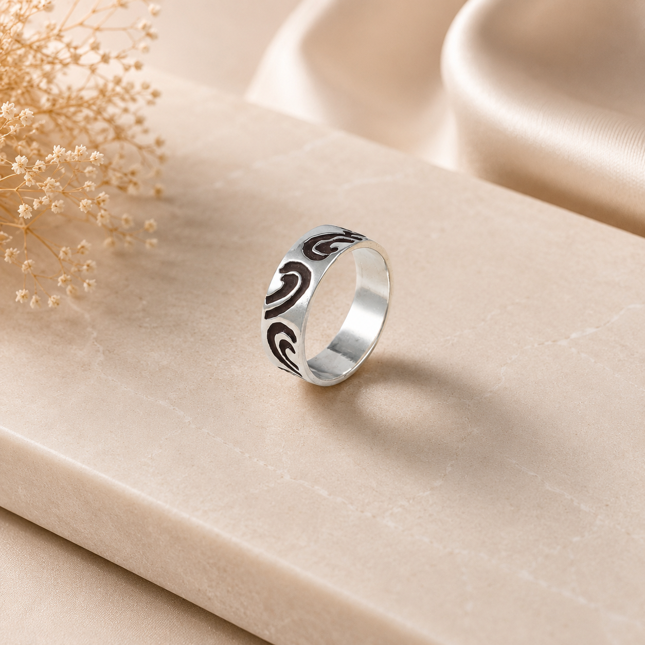 Rudra Tribal Classic Style Silver Band For Him