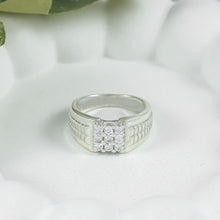 Arhan Elegant Stone Cluster Silver Ring For Him