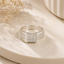 Arhan Elegant Stone Cluster Silver Ring For Him