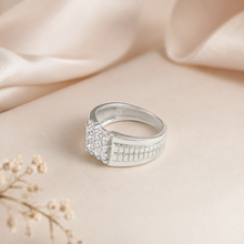 Arhan Elegant Stone Cluster Silver Ring For Him