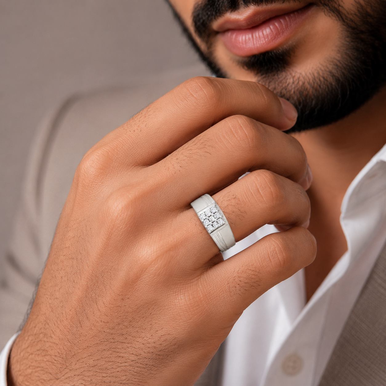 Avik Elegant Royal Style Silver Ring For Him