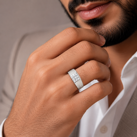 Avik Elegant Royal Style Silver Ring For Him