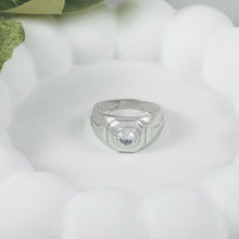 Aarav Single Stone Silver Ring For Him