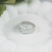 Aarav Single Stone Silver Ring For Him