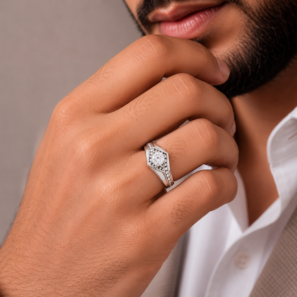 Kunal Nova Spark Silver Ring For Him