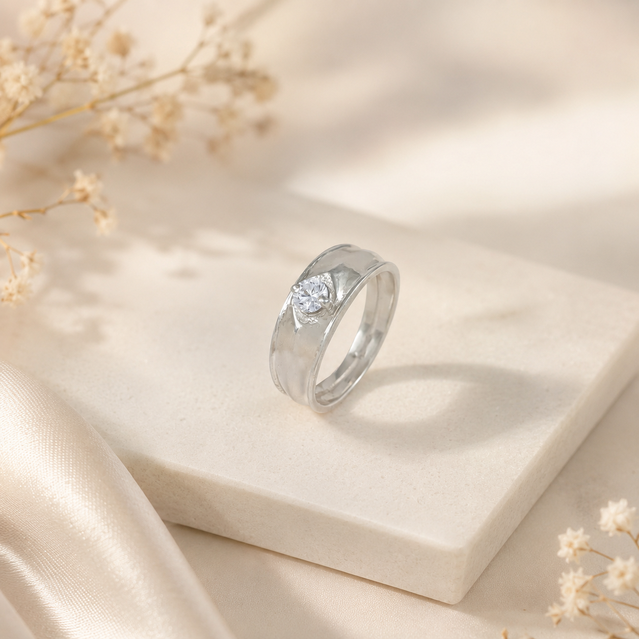 Anvay Elite Shine Silver Ring For Him