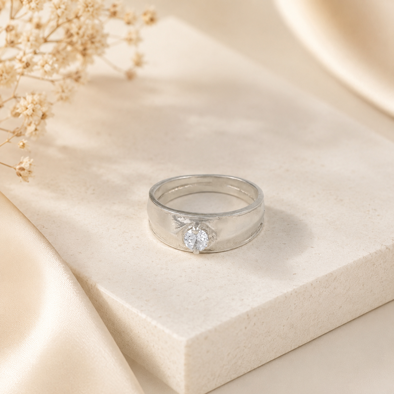 Anvay Elite Shine Silver Ring For Him
