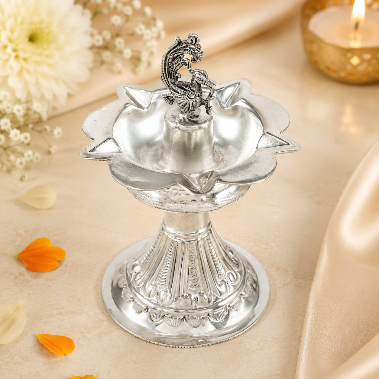 Shivika Divine Silver Diya