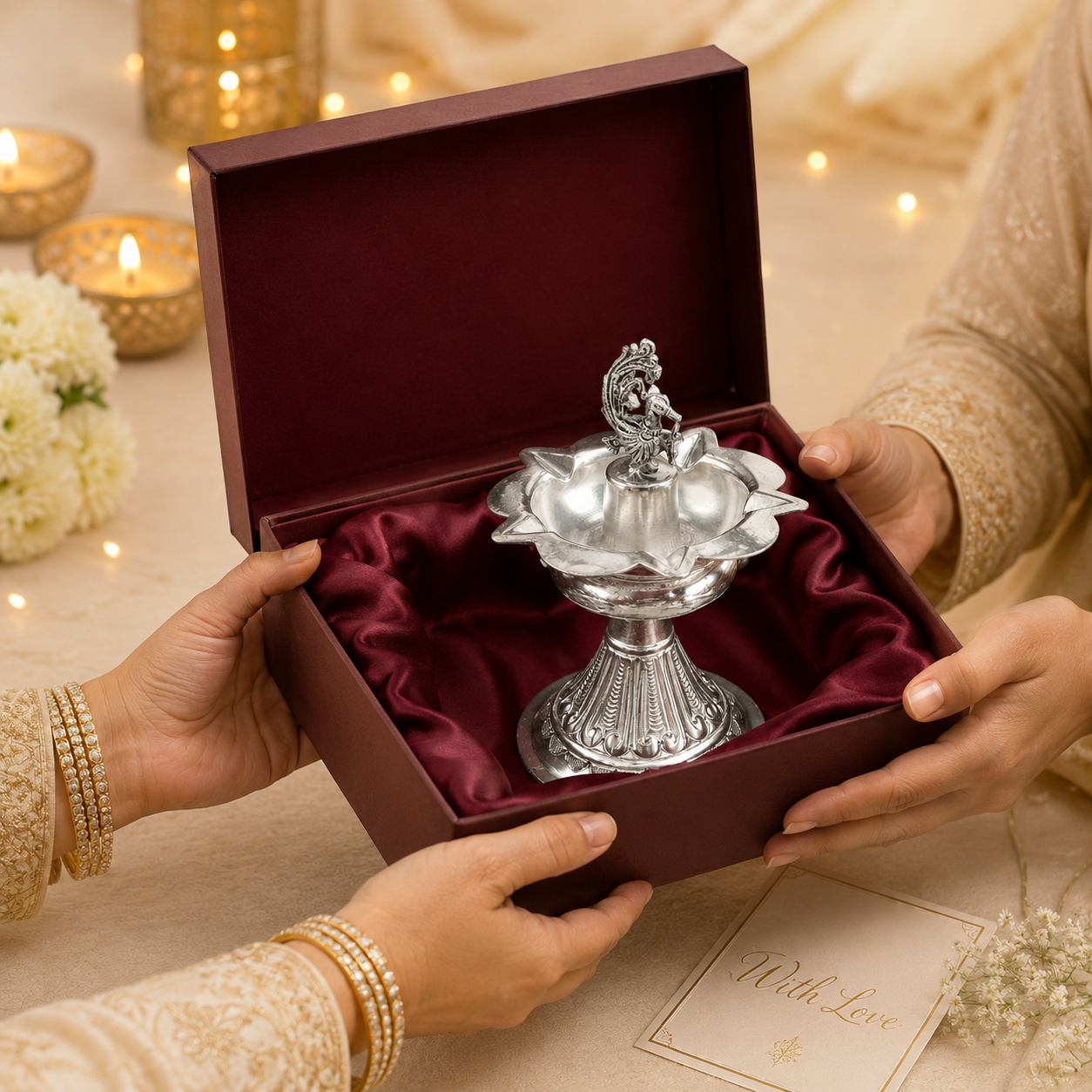 Shivika Divine Silver Diya