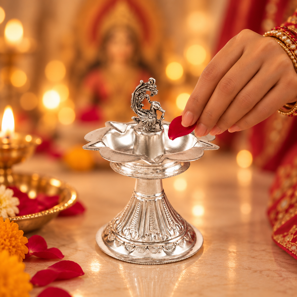 Shivika Divine Silver Diya