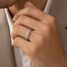 Arjun Linear Spark Silver Band For Him