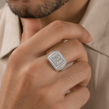 Yug Square Engraved Silver Ring For Him