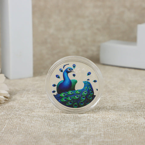 Colorful Peacock 20Gm Silver Coin