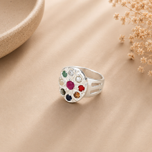 Arjun Navratna Silver Ring Design For Him
