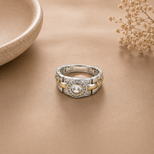 Chirag Two Tone Modern Silver Ring For Him