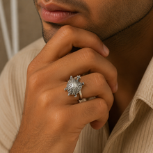 Dhruv Turtle Design Silver Ring For Him