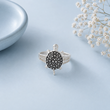 Tribal Turtle Pattern Silver Ring For Him