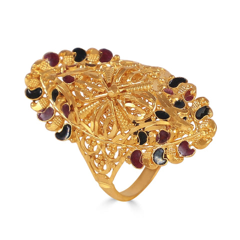 Ridhima Royal Enamel Gold Ring