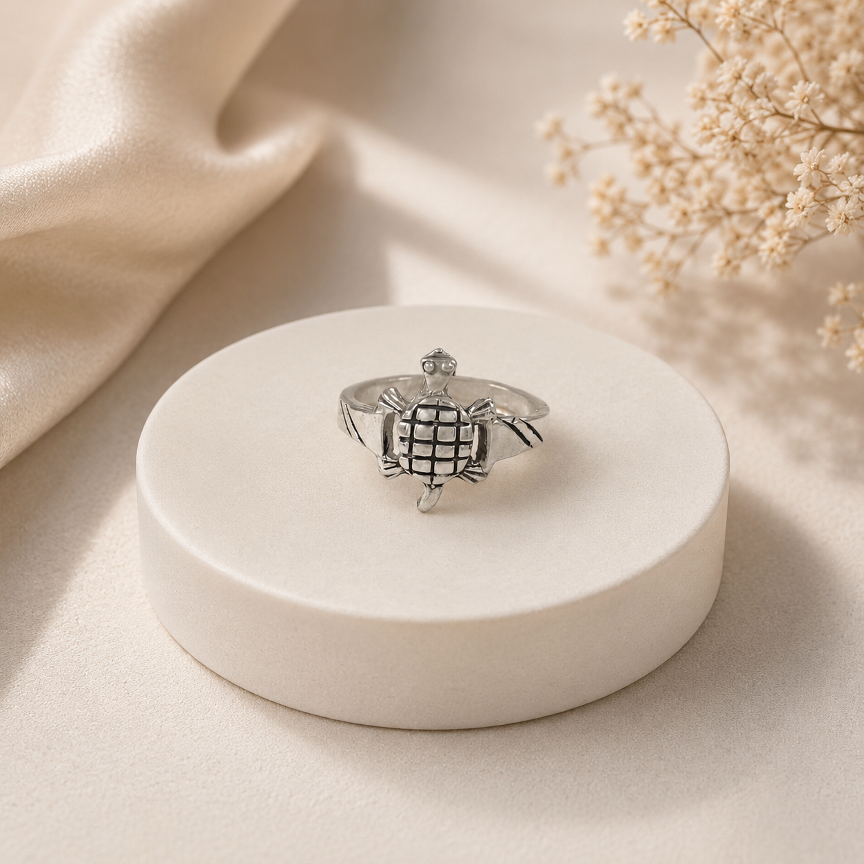 Karan Tiny Turtle Silver Ring For Him