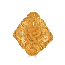 Ishara Regal 3D Floral Gold Ring