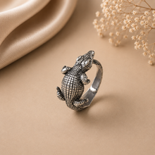 Wild Crocodile Silver Ring For Him