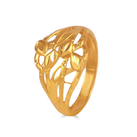 Aaravi Leaf Harmony Gold Ring