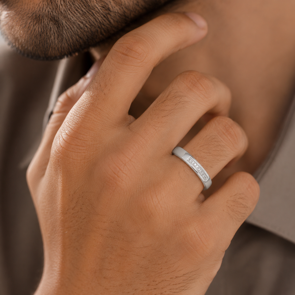 Arnav Simple Band  Silver Ring For Him