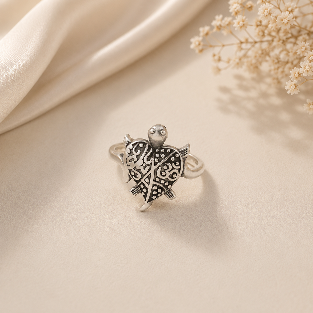 Riaan Tribal Turtle Silver Ring For Him