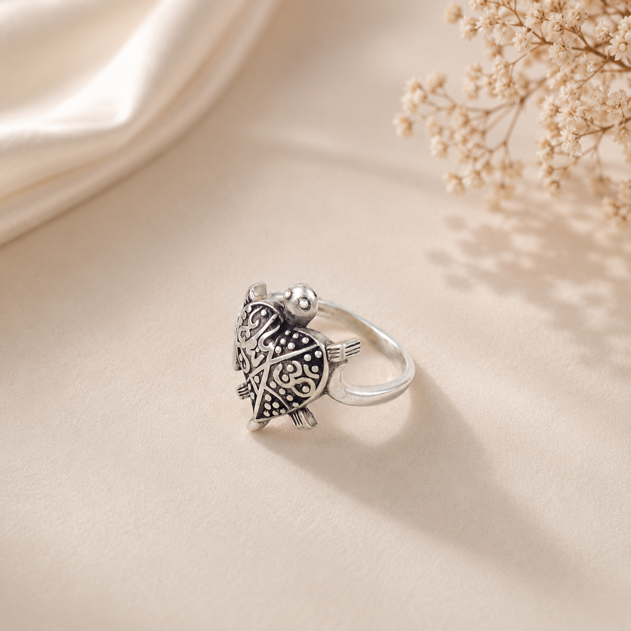 Riaan Tribal Turtle Silver Ring For Him