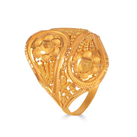 Charvi Dual Floral Gold Ring