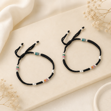 Anvika Color Bead Charm Silver Anklets