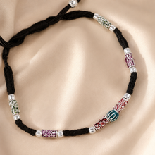 Varsha Festive Color Charm Silver Anklets