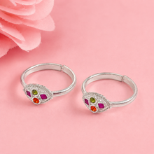 Niya Color Bloom Silver Toe Rings