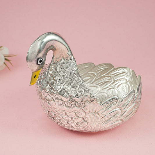 Gleaming Swan Silver Bowl