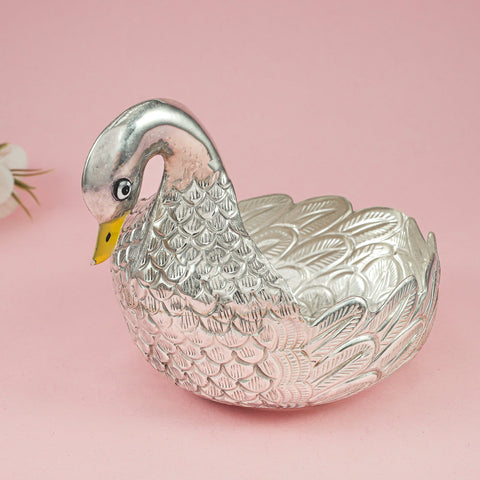 Gleaming Swan Silver Bowl