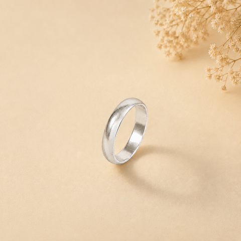 Classic Plain Band Silver Ring For Him