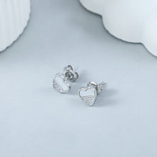 Teena Crystal Heart Silver Pendant Set