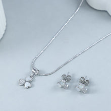 Jiya Heart Charm Silver  Pendant Set