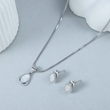 Reena Pearl Drop  Silver Pendant Set