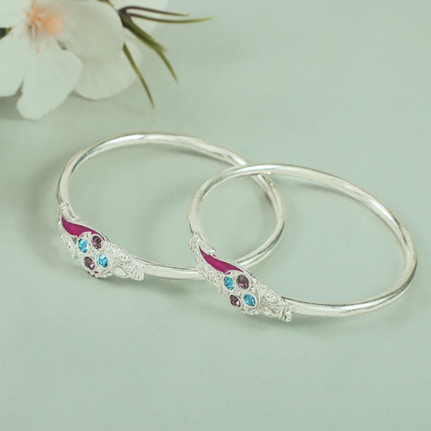 Jyanti Silver Baby Bangles