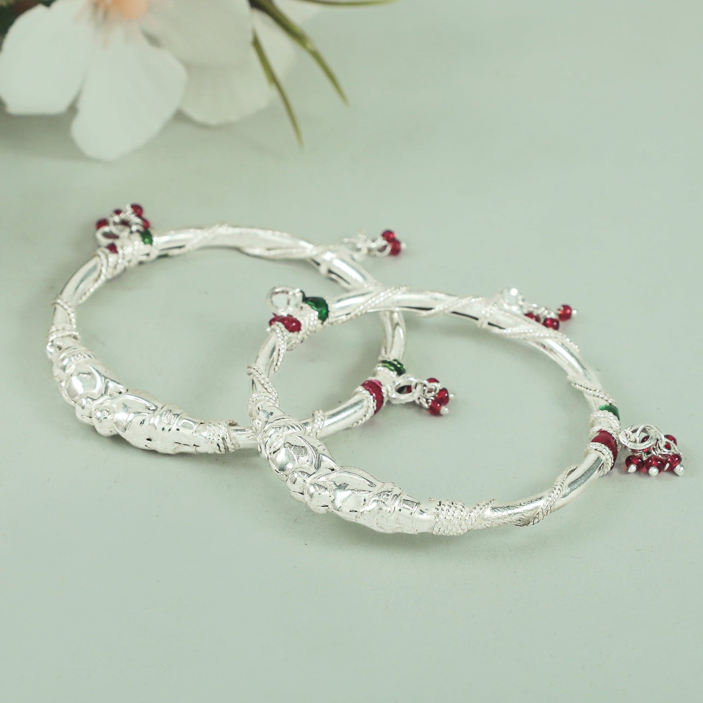 Ravali Silver Baby Bangles