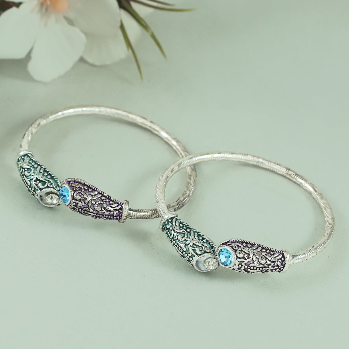 Chaitna Silver Baby Bangles