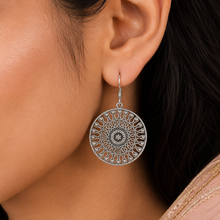 Eshani Mandala Round Silver Earrings