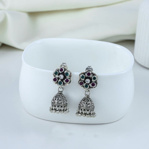 Jyoti Festive Glow Silver Jhumki