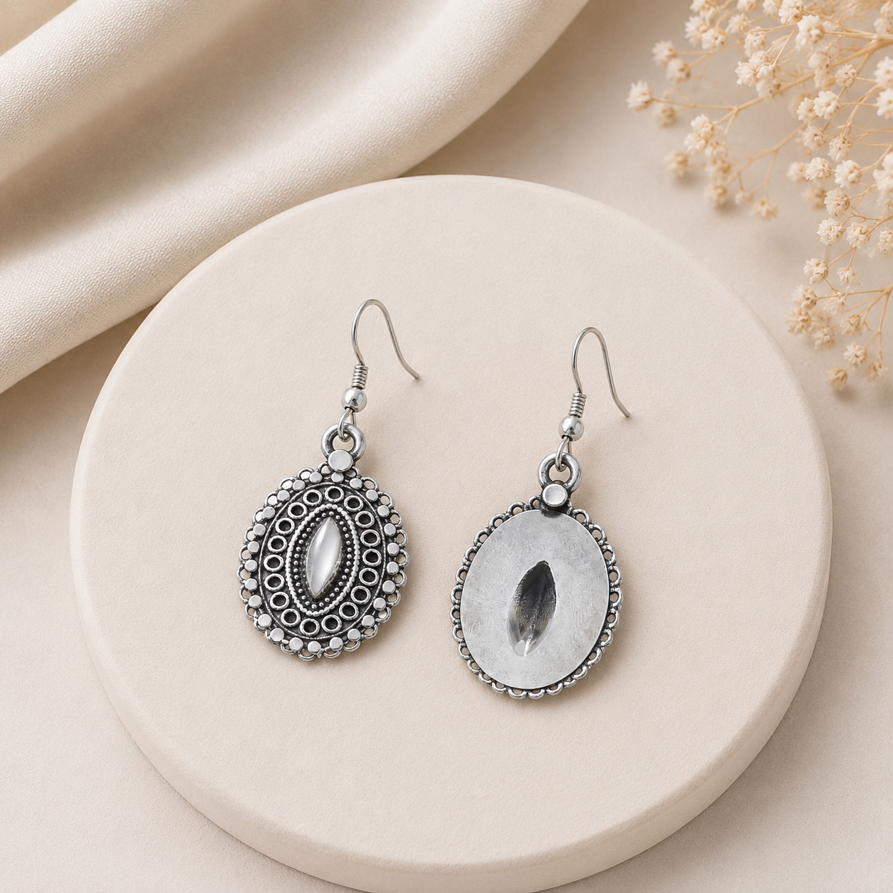 Jasmin Oval Grace Silver Earrings